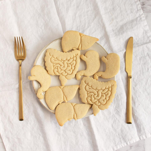 Set of 3 Gastrointestinal Anatomy Cookie Cutters (Intestines, Liver, Stomach) - Bakerlogy