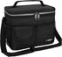 opux Insulated Lunch Bag for Men Women - Leakproof Black Lunch Box for Work, Portable Soft Cooler Bag, 14 Can/8L