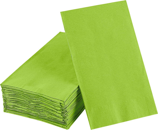 Amcrate Dinner Napkins Disposable Guest Towels, Kiwi Beverage Napkins, 8 x 4.5 , Pack of 40