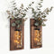 Heiple 2 Pack Wood Glass Wall Sconces, Farmhouse Planters for Indoor Plants,