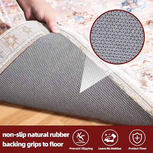BAGAIL Felt and Natural Rubber Backing Rug Pads, 1/4” Thick Non Slip Carpet Gripper for Hardwood Floors