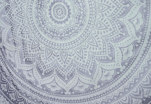 Popular Handicrafts Hippie Tapestry Wall Hanging, 54 x 82 Inches, Silver, Bohemian Mandala