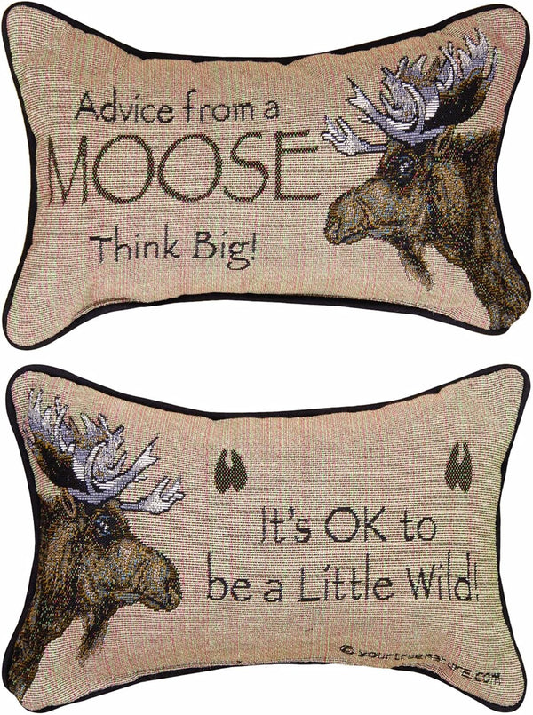 Manual The Lodge Collection Reversible Throw Pillow, 12.5 x 8.5-Inch, Advice from a Moose