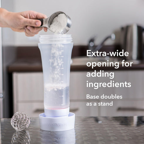 Whiskware Pancake Batter Bottle with BlenderBall Wire Whisk, Dispenser Bottle for Baking Pancakes, Cupcakes, Muffins