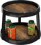 Simple Houseware 2-Tier Lazy Susan Spice Organizer, 10-Inch Diameter, Rustic Brown