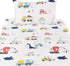 J-pinno Cozy Set 100% Set Dinosaur Construction Work Digger Cars Vehicle Cute Fun Twin Sheet for Kids Girls Children
