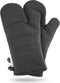 AVACRAFT Oven Mitts Pair, Flexible 100% Cotton with Heat Resistant Silicone, Thick Terry Cloth Interior, 500°F (Grey)