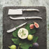 Jean Dubost Laguiole 3-Piece Cheese Knife Set - Black Handles, Rust-Resistant Stainless Steel, Includes Wooden Tray,