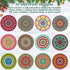Hushee 12 1 Pcs Ceramic Drink Coasters with Holder Holiday Cup Coasters with Cork Backing for Home Table Protection