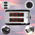 Moss & Stone 2 Slice Toaster with 1.5in Extra-Wide Slot, 5 Shade Settings, Removable Crumb Tray, Black