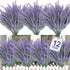 TURNMEON 12 Bundles Artificial Lavender Flowers, UV Resistant Faux Plastic Shrubs for Wedding Bouquet and Home Decor
