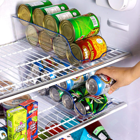 Utopia Kitchen Clear Soda Can Organizer, Set of 4 Drink Organizer Bins for Fridge or Countertop, Soda Can Dispenser