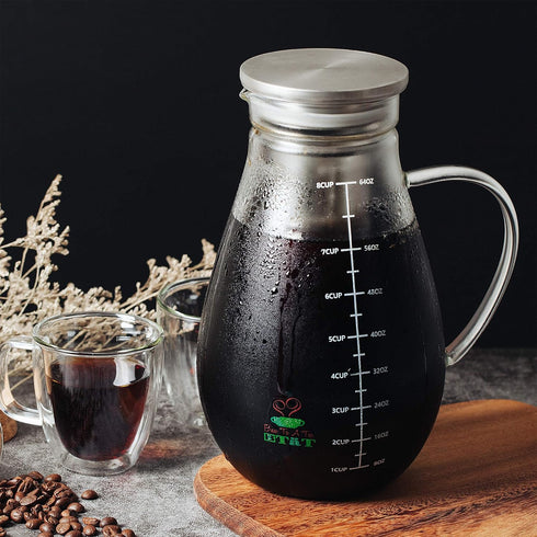 BTaT Cold Brew Coffee Maker, 2 Liter Iced Coffee Maker, Cold Brew System, Iced Tea Pitcher, 64 oz Capacity