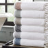 600 6-Piece Set Modern Threads GSM Towel with Filgree Jacquard Border, Silver
