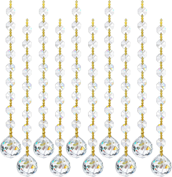 10pcs Crystal Garland Strands Hanging Glass Chandelier Beads Chains Glass 20mm Balls