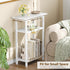 25.2" HET004WT1 Heybly Small Narrow Side Table for Small Space, Thin Bedside Table with Storage Basket, Skinny End