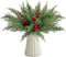 60 Pcs/Set Christmas 3D Artificial Pine Branches- 12.5 Inch Faux Evergreen Cedar
