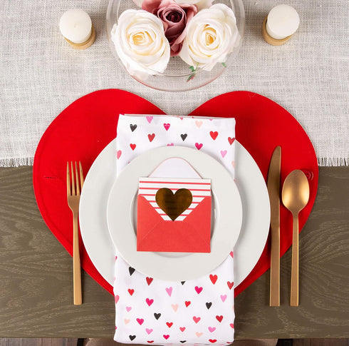 DII Valentine's Day Table Top Collection, Sweet Talk Placemat/Table Runner, 14x58, 4 Piece