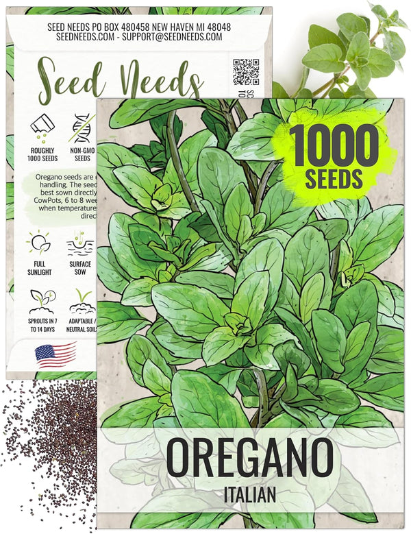 Seed Needs Oregano Seeds for Planting Italian Herbs - Non-GMO Heirloom &