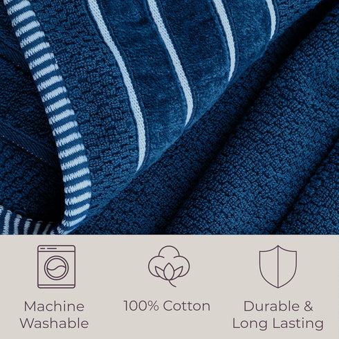 Set- 100% 6 Set 2 2 2 Combed Cotton Towel Rice Weave Combed Cotton Piece With Bath Towels, Hand Towels and Washcloths