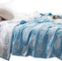 MEJU Fish Blue Muslin Lightweight Summer Blanket for Bed Sofa Couch 100% Combed