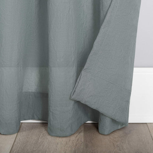 No. 918 Genevieve 2-pack Linen Weave Sheer Grommet Curtain Panel Pair | 50" x 63", Harbor