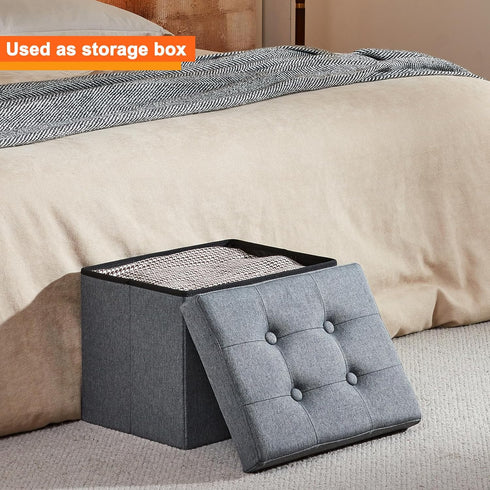 17x13x13inches ALASDO Storage Ottoman Footrest Stool Small Ottoman with Storage Foldable Ottomans Foot Rest Footstool