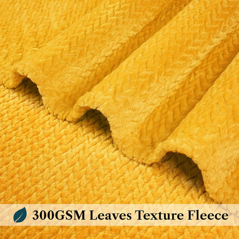Cozy 60x80 inch PAVILIA Soft Fleece Yellow Throw Blanket for Couch, Lightweight Plush Warm Blankets for Bed, Fuzzy