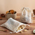 PALTERWEAR 100% Natural Cotton Double Drawstring Mesh Bag - For Herbs, Nuts, Spices, Set of 5