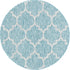 Unique Loom Trellis Collection Area Rug-Lattice Design, Moroccan Inspired for Indoor/Outdoor Décor, 3 ft 3 in x 3 ft 3 in Round, Aquamarine/Gray by Unique Loom