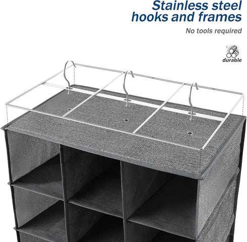 Libeder Closet, 15 Closets Shelves,12 3 3 Shoe Organizers for Shelf Hanging Storage Rack Organizer Large Compartment