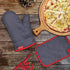 Oven Mitts and Pot Holders Set, 4-Piece Heavy Duty Grey Kitchen Hot Pads, 500? Heat Resistant