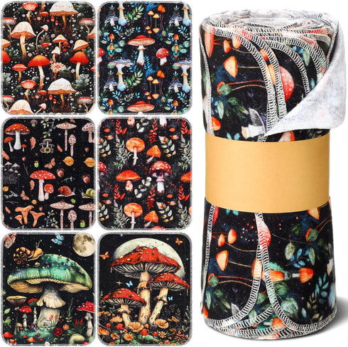 Noveread 36 Pack Mushroom Reusable Cleaning Cloths Washable Cotton Kitchen Towels for Home