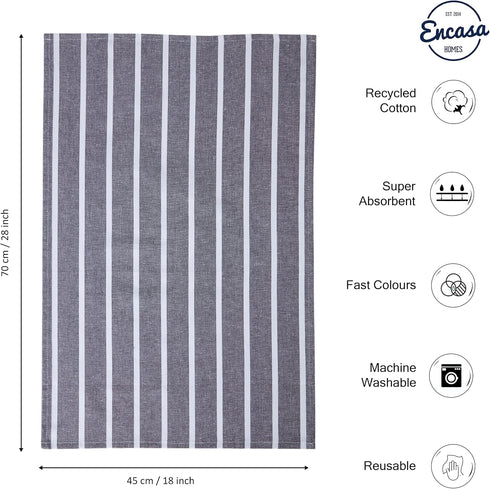 Encasa Kitchen Dish Towels Set, Hand and Tea Cloth for Cleaning & Quick Drying, 4 Pc Set