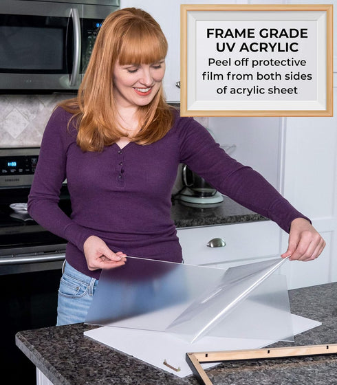 Poster Palooza 7x11 Frame - Black Solid Wood Picture Frame, Includes UV Acrylic Plexiglass & Hanging Hardware