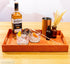 17.5"x12" Home Redefined Beautiful Modern Elegant Rectangle Orange Faux Leather Decorative Tray Ottoman Coffee Table
