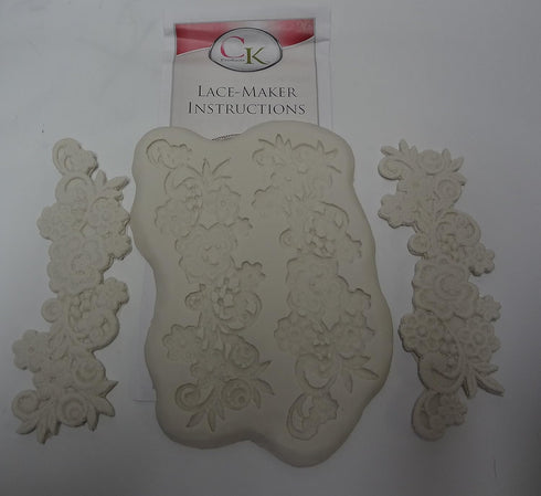 Silicone Mold Set - Flower With Scrolls Lace