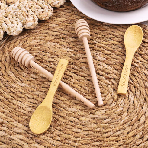 Honey dipper 4Pcs 6.3 Inch DESIOLE Wooden Sticks, Honey Comb Stick, Mini Honey Mixing Stirrer Spoon for Honey Jar