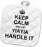 3D Rose Keep Calm and Let Yiayia Handle It Pot Holder, Fun Grandma Gift, 8 x 8