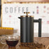 Black French Press Coffee Maker 12oz, Stainless Steel Insulated Coffee Press with Rose Gold Lid, 2 Extra Screens & 1