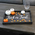 Elegant Designs Trick or Treat Decorative Wood Serving Tray - 15.50" x 12" Black Wash with Handles