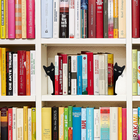 Peeping Cat Metal Bookends Cute Cat Book Ends for Shelves Bookshelf Decorative Objects Home Office Desk Bookshelf Decor