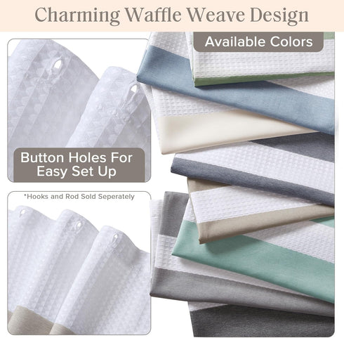 Madison Park Spa Waffle Shower Curtain - 54"x78", Pieced Fabric with 3M Scotchgard, Taupe