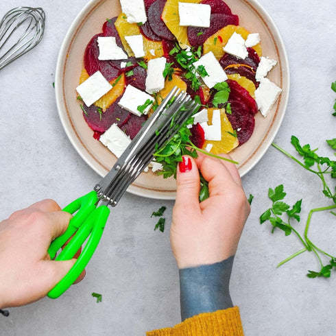 Westmark Germany Stainless Steel 5-Blade Herb Scissors with Cleaning Comb