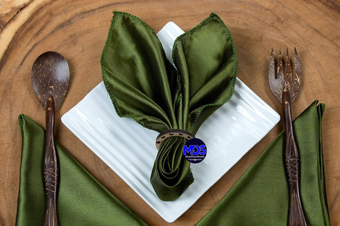 MDS Pack of 50 Satin Napkin Square, 12 X 12 Inches, Silky Smooth Dinner Table Napkins for Weddings, Parties
