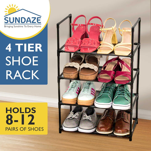 4 Closet, Closet, 8-12 Sundaze Shoe Rack - Tier Shoe Rack for Sturdy Stackable Shoe Organizer for Bedroom, Entryway