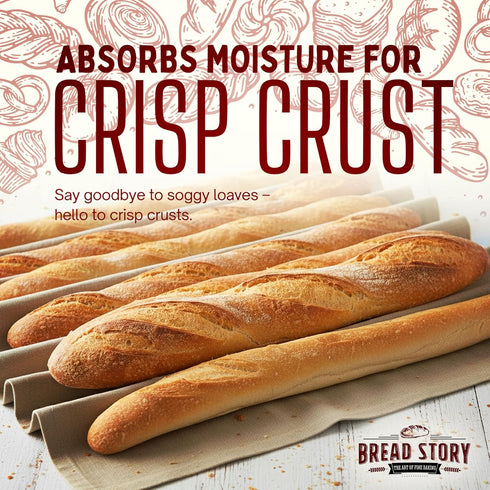 35"x26" Professional Bread Cloth Bakers Couche Premium Flax Linen Baking Cloth for Dough, Artisan Bread Proofing
