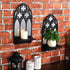 2 Set Gothic Candle Sconces Wall Decor, Arch Cathedral Frame Gothic Wall Sconce Candle Holder for Bedroom, Bathroom