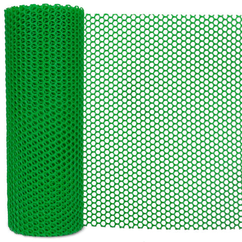 Garden Fence Green Plastic Mesh- 16in x 40ft Plastic Chicken Wire Plastic
