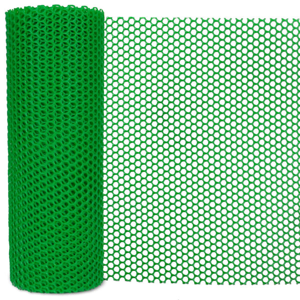 Garden Fence Green Plastic Mesh- 16in x 40ft Plastic Chicken Wire Plastic